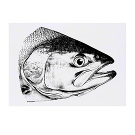 'Salmon Fish Head' Temporary Tattoo - Water Resistant, Skin-Safe, Non-Toxic Transfer (TO00082401)