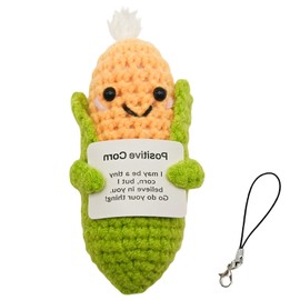 hurifeng Crochet Doll Vegetable Cuddly Toy - Handmade Positive Emotion Figure Made of Wool, Funny Anti-Stress Decorative Toy (Corn)