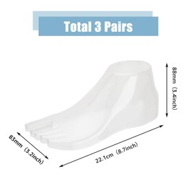 SUPERFINDINGS 3 Pairs Plastic Foot Model Tools Stretcher Sandal Support Shaper Clear Shoes Display Female Mannequin Foot Display Jewerly Sandal Shoe Sock Display Art Sketch with Nail