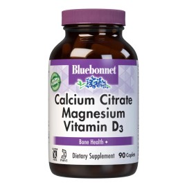 Bluebonnet Suplemento Citrato Calcio Magnesio Cápsulas Vegetales