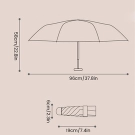 Foribyw Mini Travel Umbrella with Case Small Compact Anti-UV Rainproof Windproof Umbrella Fast Dry and Ultra Lightweight Tiny Pocket Umbrella for Women Man Students (black)