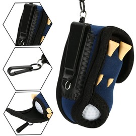 Ball Bag, Ball Holder, Ball Bag, Tee Bag Holder, Pouch Clip, Utility Pouch, Sports Accessories with T-Pieces (Blue)