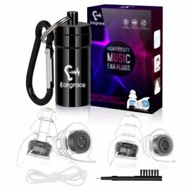 Eargrace Concert Ear Protection Earplugs, 2 Pairs of Ear Protection Musician Earplugs with Aluminium Carry Bag for Musicians, DJs, Festivals and Loud Events (NRR 23dB)