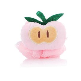 Beavorty 6pcs Cartoon Soft Mesh Shower Sponge for Boy Girl Adults Includes Peach Pineapple Watermelon Mango Strawberry for