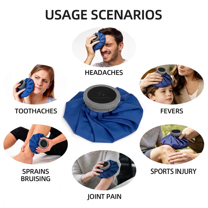 9" Reusable Gel Ice Pack for Injuries with Insulated Bottle,