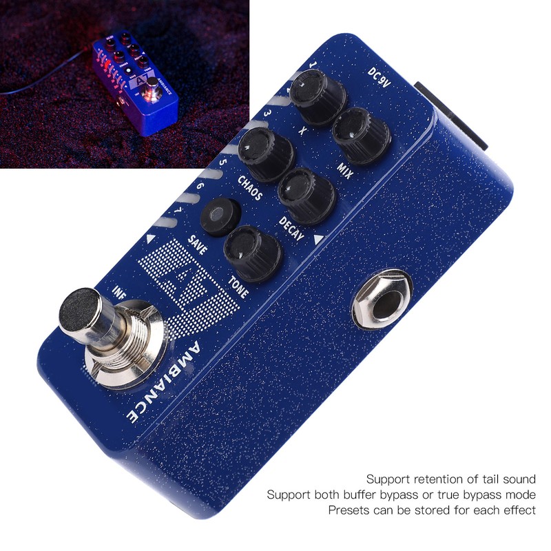 Reverb Effect Pedal Digital 7 Ambiance Guitar Built In Infinite