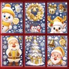 6Pcs Christmas Window Clings Gold Snowman Santa Claus Window Decorations