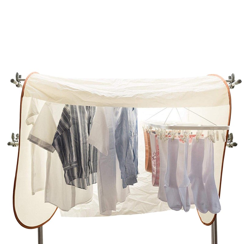 Fonowx Clothes Airer Cover, Balcony Clothes Protector, Clothes Rack, Dust