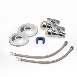 WMAXPFIT(2 Pack) 16 Inch Faucet Water Supply Line 3/8 Inch Female Comp. x 1/2 Inch FIP, Faucet Flexible Water Connector Hose, Stainless Steel Braided Water Supply Line (16 INCHES STRA. KIT)