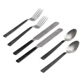 Barebones Flatware, Set of 2 - Minimalist Modern Outdoor Utensils (Polished)