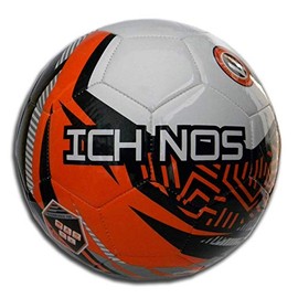ICHNOS Snazzer Junior size football ball (White, Orange, Black, Silver, 4 (AGE 9-14))