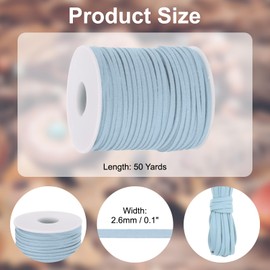PATIKIL 50 Yards x 2.6mm Faux Suede Leather Cord, Leather Lace String for Bracelet Necklace Beading Making DIY Crafts, Light Blue