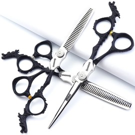 Silver 440c High Hardness Sharp Professional Hairdressing Scissors 6 Inch Salon Hairdressing Special Hair Cutting Scissors (Pack of 3)