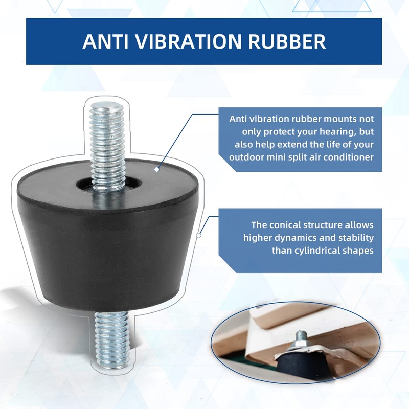 WeCooper Rubber Studs Shock Absorber M8 40x26mm 4 Pack Anti