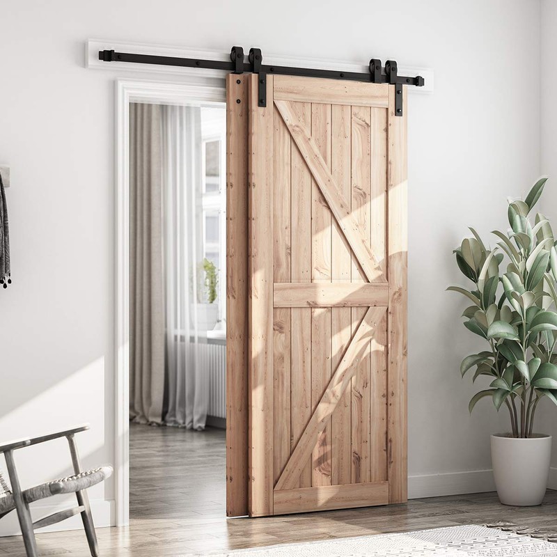 SMARTSTANDARD 6 Feet Bypass Sliding Barn Door Hardware Kit -