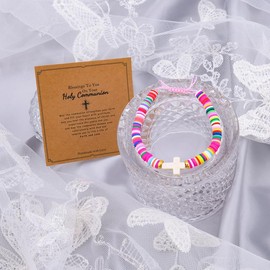 Women First Holy Communion Gifts lds Baptism Gifts for Sister Daughter Religious Gifts for Granddaughter Cross Faith Bracelet for Women Birthday Christmas Gift for Sister Daughter Niece