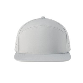 BOTVELA Men Flat Brim Snapback Adjustable Performance Hat Laser Perforated Baseball Cap (Grey)