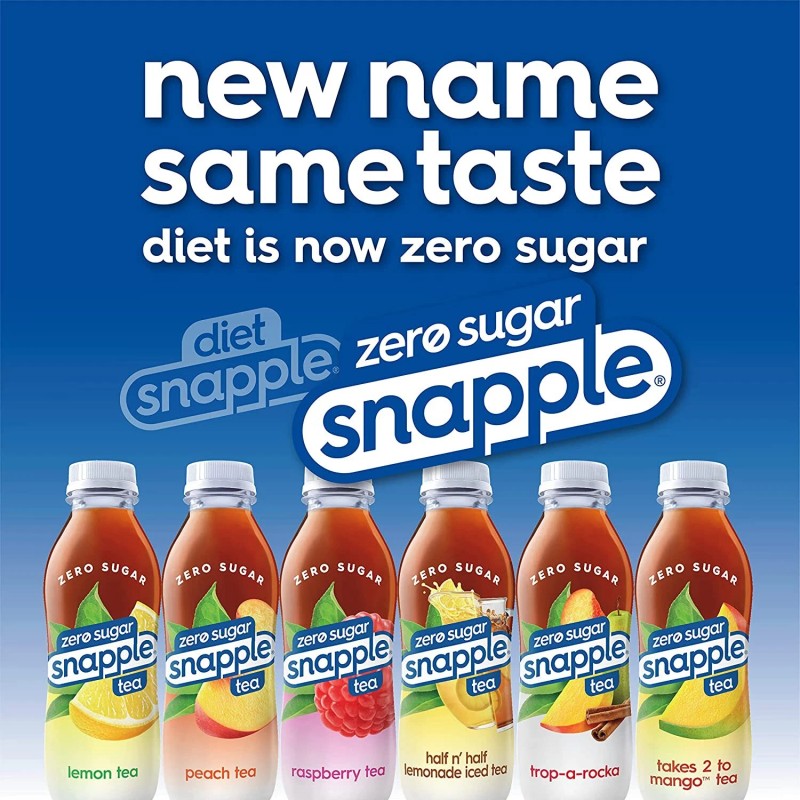 Snapple Diet Zero Sugar Raspberry 16 oz Bottles (Pack Of