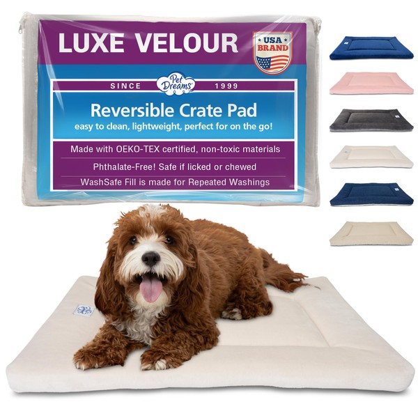 Pet Dreams Dog Crate Pad - Washable Kennel Mat, Crate