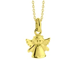 fish Girls' Neck Gold Chain 333 Gold Pendant Protective Angel Length Adjustable Jewellery Case Baby Gift, Gold