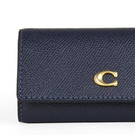 COACH Outlet Women's Accessory Key Case CH799 B4BHP (Brass x Midnight Navy) Navy [W] Approx. 4.3 inches (11.0 cm) [H] Approx. 2.6 inches (6.5 cm) [D] Approx. 0.8 inches (2.0 cm), B4BHP (Brass x