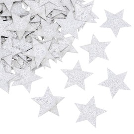 MECCANIXITY 200Pcs Star Confetti Glitter Confetti Table Confetti Decor for Party Wedding Festival Decorations,1.2x1.2Inch,Silver