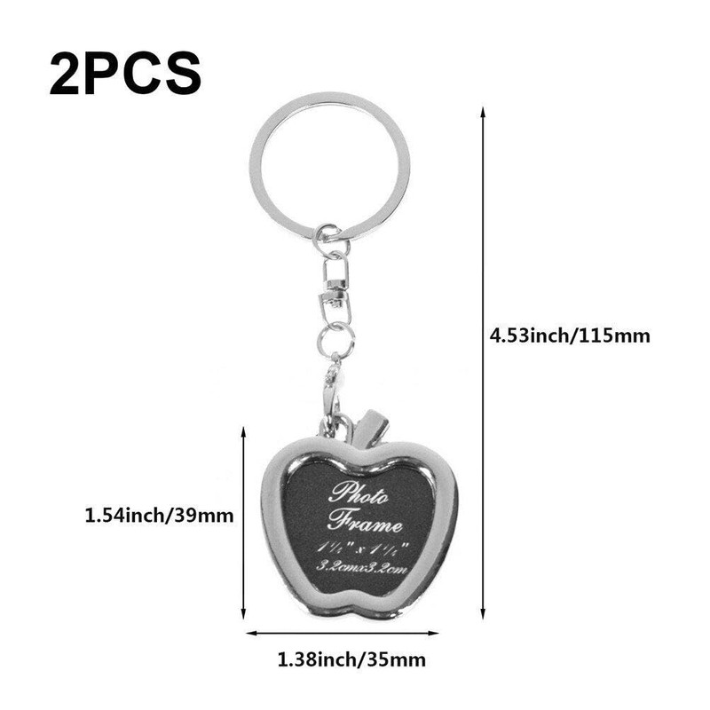 [Dinntty] Apple Keyring Keychain Photo Frame Detachable Keychain Diy Gift