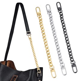 ASTER Pack of 3 Purse Chain Strap 20 cm DIY Handbag Bag Chain Strap Extender Flat Chains with Metal Buckles Chains Straps for Purse Handbags Clutch Shoulder Bag Replacement Straps