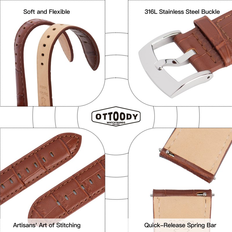 [OTTOODY] Watch Band, Watch Band, 0.7 inch (18 mm), 0.8