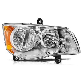 Aosky Headlight Assembly Fits for 2011-2020 Dodge Grand Caravan / 2008-2016 Chrysler Town and Country OE Replacement Headlamp Chrome RH-Right/Passenger Side
