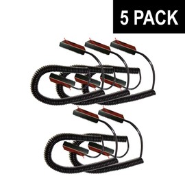 [5 Pack] Universal Coiled Security Cable Bulk Pricing Available - Remote Control Tether Security Cable Leash with Hook and Loop Fastener Tape and Double-Sided Tape - Anderic - CBL02