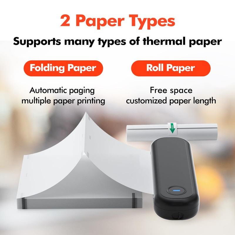 LUCK JINGLE Bluetooth Portable Printer, L86 Thermal Printers Wireless for