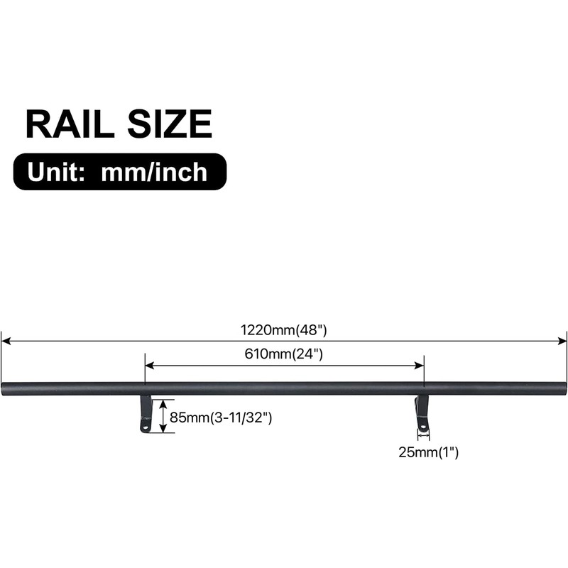 KINMADE Rolling Library Ladder Hardware Kit, 4FT Extension Kit