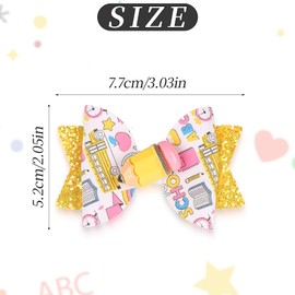 Totelux Pencil Hair Bows Clips Glitter Bowknot Alligator Clips Hairpin Sequins Hair Barrettes for Women Girls Teacher Back to School Hair Accessories