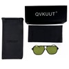 QVKUUT Retro Rectangular Sunglasses for Men and Women Rectangle Retro
