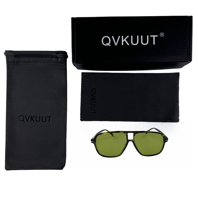 QVKUUT Retro Rectangular Sunglasses for Men and Women Rectangle Retro