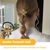KGCGJVB 3PCS Gold Hair Ties Fancy Metal Ponytail Holders Trendy