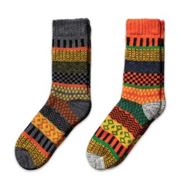 NORDIC Socks Premium 40% Merino Wool Blend Crew Socks for Men & Women, Moisture-Wicking, Breathable, Soft and Comfortable, 2 Pairs (3-5, Svea)