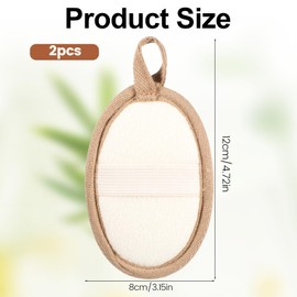 Lnngub Pack of 2 Loofah Sponge, Body Exfoliating Loofah Sponge, Reusable Natural Loofah Sponge for Bathing, Showering, Face Washing, Bathing, Spa for Men and Women (Brown, 12 x 8 cm)