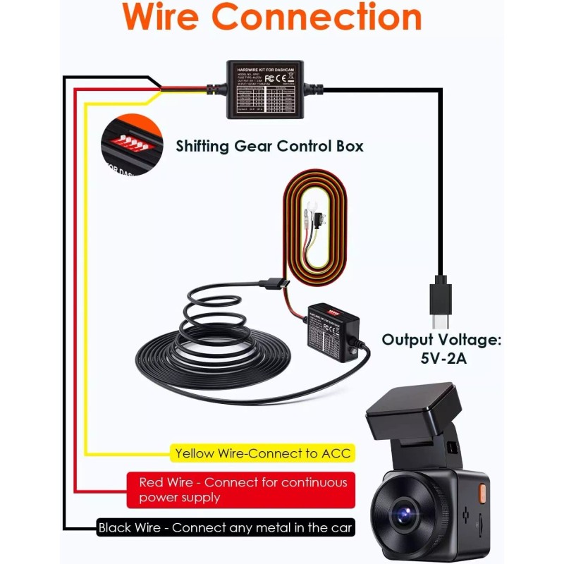 Vantrue 3-Lead ACC Hardwire Kit for N4, E Series, S1