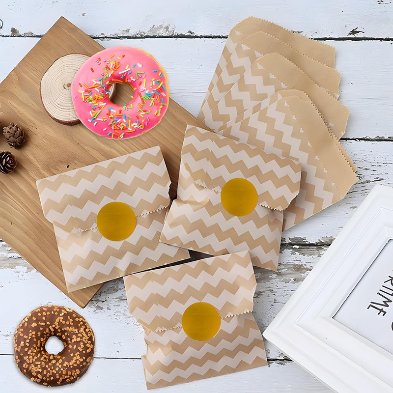 Bolsas de Papel Kraft Biodegradable, 100 Unidades, 5 Patrones