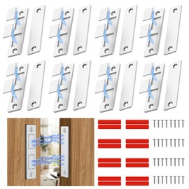 Mdkave 2.67"L Ultra Thin Magnetic Door Catch,Magnetic Cabinet Latch,Strong Cabinet Door Magnets for Closure,Closet,Drawers and Furniture(8pcs Silver)