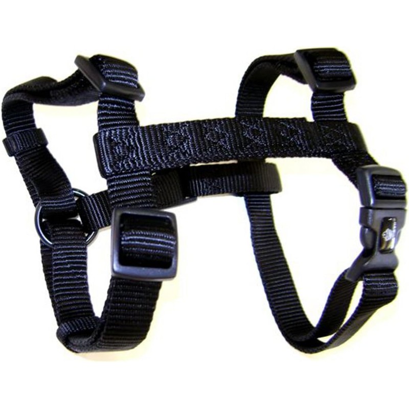Hamilton Adjustable Comfort Nylon Dog Harness, Black, 5/8" x 12-20"