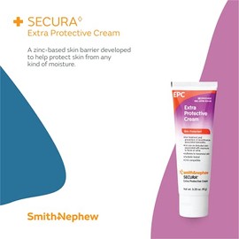 Smith & Nephew Secuta Extra Protective Cream (EPC) Tube, crema de erupción de pañales para adultos, protección de la piel de incontinencia, 3.25 onzas