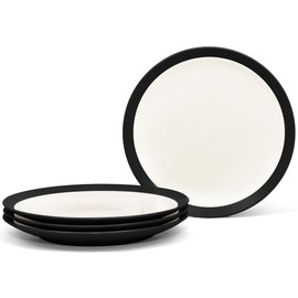 Noritake Colorwave Dinner Plate, Curve, 11", Set of 4 in Black/Graphite.,