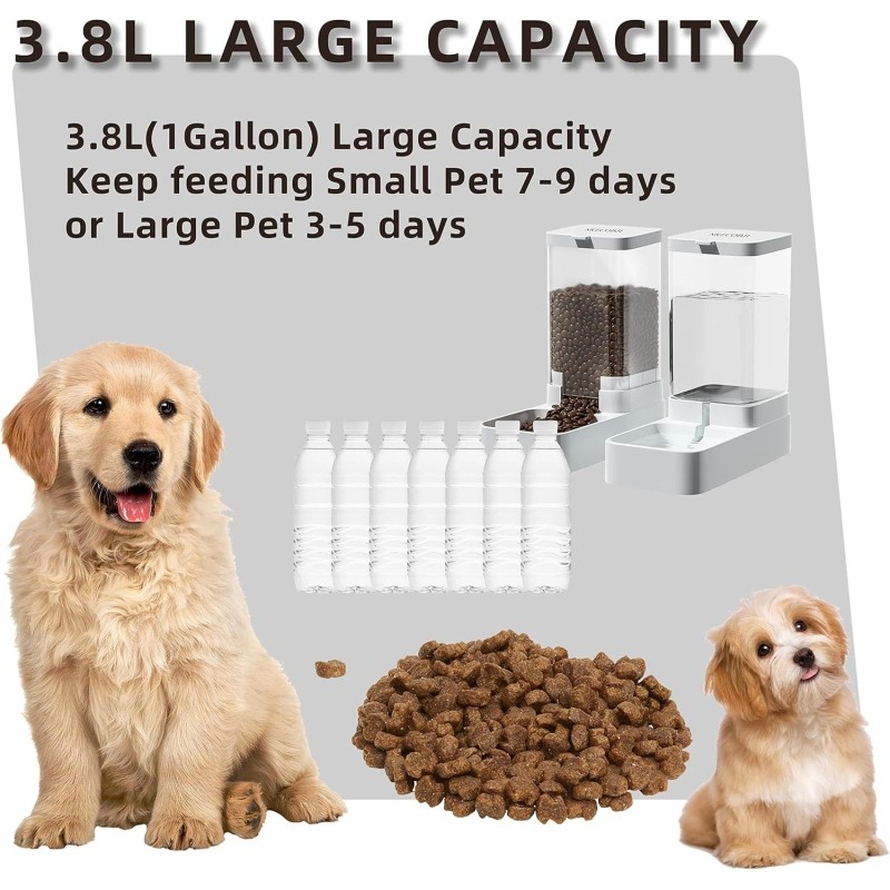 Gravity Pet Feeder and Water Dispenser Set