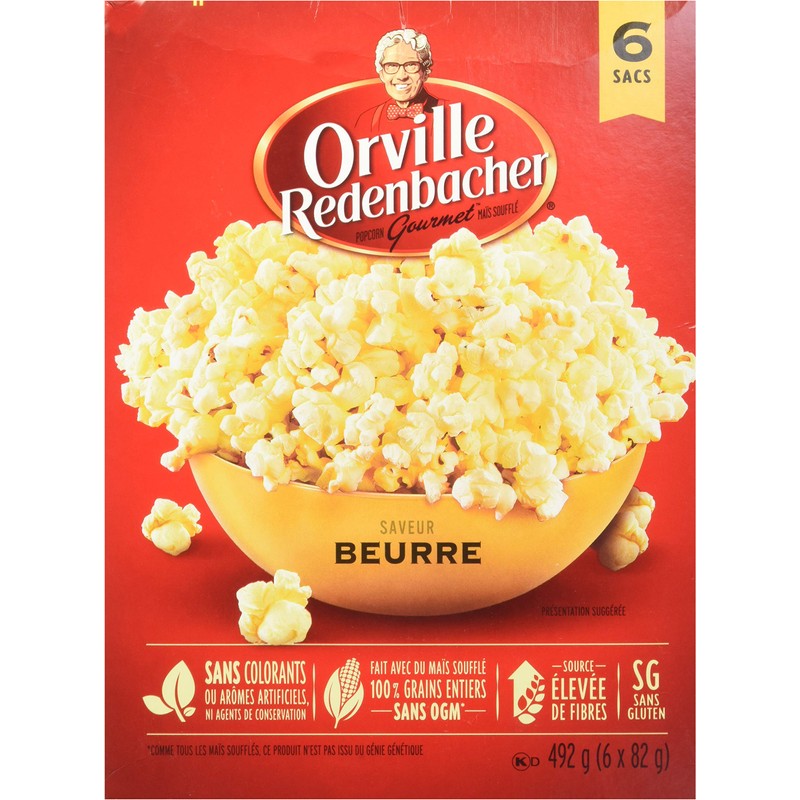 Orville Redenbacher's Buttery Flavor Popcorn, 492g/17.4oz Box, (6ct x 82g)