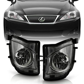 ACANII - For Smoked Lens 2006-2010 IS250 IS350 Direct Bumper Fog Lights Lamps Replacement Assembly Driver & Passenger
