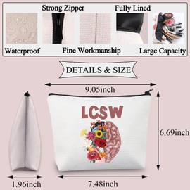 BDPWSS Social Worker Gift Social Worker LMSW LISW LCSW Makeup Bag Social Work Appreciation Gift Social Worker Graduation Gift (LCSW)