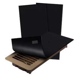SEAL360 Black Magnetic Vent Covers (3-Pack), Pocket for Complete Seal, 5.5" X 12" (Black), Use for Black Floor Registers and Vents, Vent Not Included